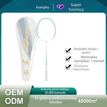 Raketa za badminton Gale – okvir od karbonskih vlakana, težina 95–100 g, drška G5, srednja tvrdoća šipke