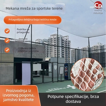 Izolacijska mreža za unutarnje košarkaške i tenis dvorane, bez čvorova, mekana poliesterska mreža
