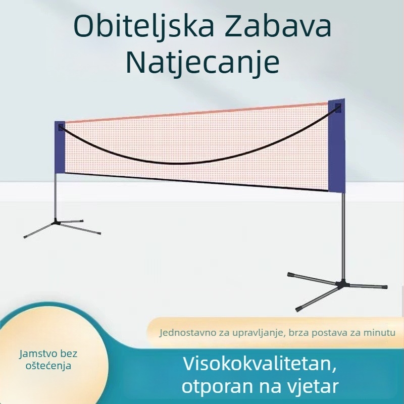 Mreža za badminton za unutarnju upotrebu, standardni natjecateljski model, sklopiva prijenosna konstrukcija, Lamination marka, prilagodljiva, pogodna za stolni tenis i badminton