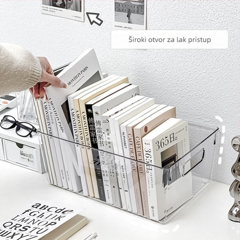 Stolna kutija za pohranu – prozirni PET, 18L, duopai, moderni minimalistički stil