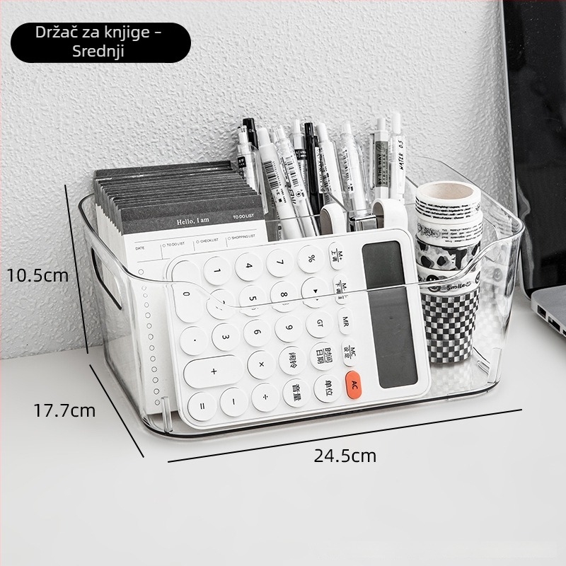 Stolna kutija za pohranu – prozirni PET, 18L, duopai, moderni minimalistički stil