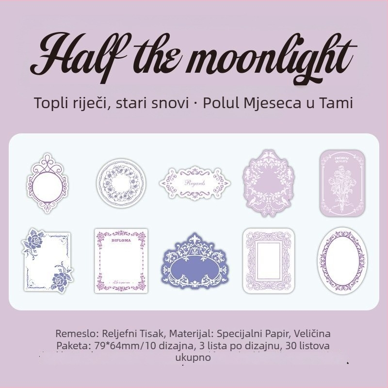 Infeel.Me posebni papir za bilješke – moderan i jednostavan papir s tiskom i čipkastim rubom; Brend: Infeel.Me; Materijal: Poseban papir; Stil: Moderan i jednostavan; Proces: Tisak; IP autorizacija: Ne