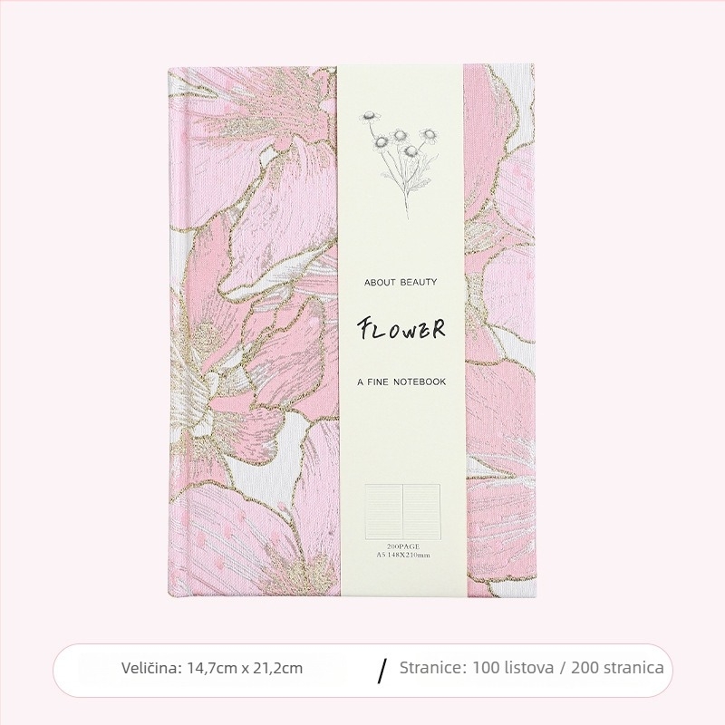 Ručno bilježnica u stilu laganog luksuza s platnenom koricom, žičano uvez, offset papir, 80 gsm, 100–200 stranica