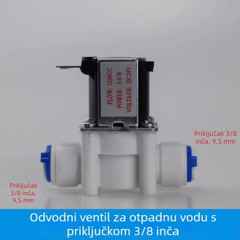 Ventil za pročišćivač vode sa 24V ulazom i 12V elektromagnetnim ventilom, automatsko ispiranje, 2/3 brze spojke