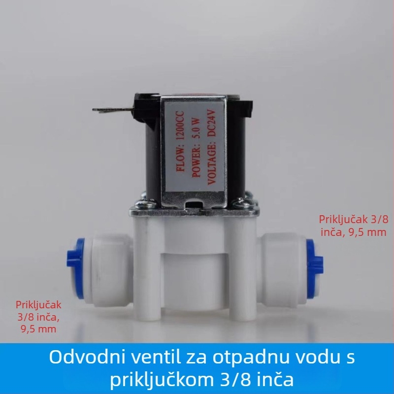 Ventil za pročišćivač vode sa 24V ulazom i 12V elektromagnetnim ventilom, automatsko ispiranje, 2/3 brze spojke
