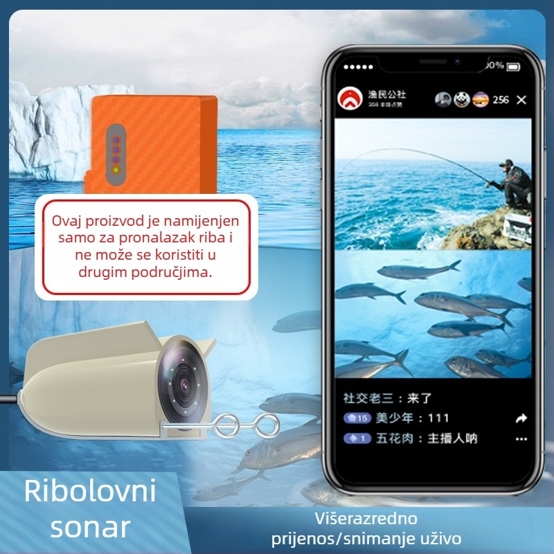 Podvodna kamera za ribolov s fish finderom, dubina 0,6–30 m, napajanje DC 10–18 V, marka Neutral