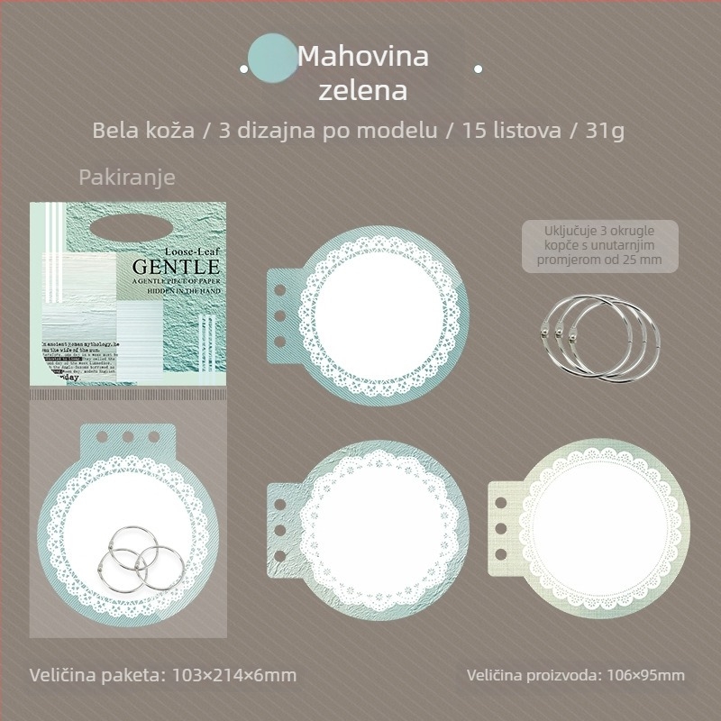 Bilježnica s listovima Mr.paper — minimalistički stil, kraft papir, 1–50 stranica