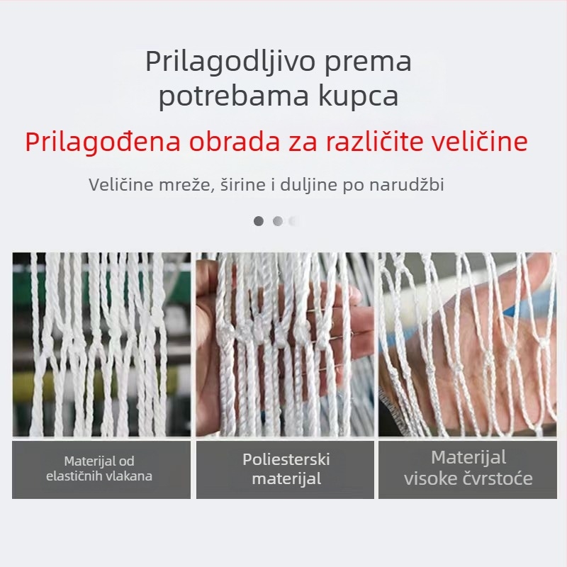 Prilagođena sigurnosna mreža protiv pada od najlona za gradilišta, bijela zaštitna mreža za tenis, i zaštitna mreža za stepenice