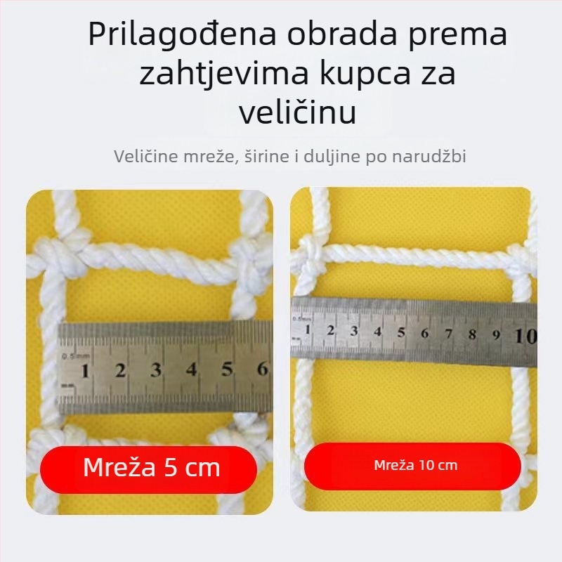 Prilagođena sigurnosna mreža protiv pada od najlona za gradilišta, bijela zaštitna mreža za tenis, i zaštitna mreža za stepenice