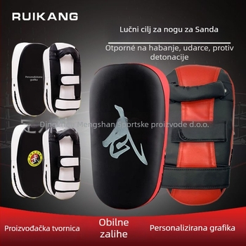 Zakrivljena ciljana ploha za trening boksa, Muay Thai i Taekwondo – PU materijal, model 40, težina 400 g, vertikalni stil