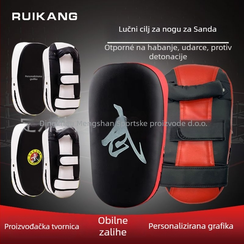 Zakrivljena ciljana ploha za trening boksa, Muay Thai i Taekwondo – PU materijal, model 40, težina 400 g, vertikalni stil