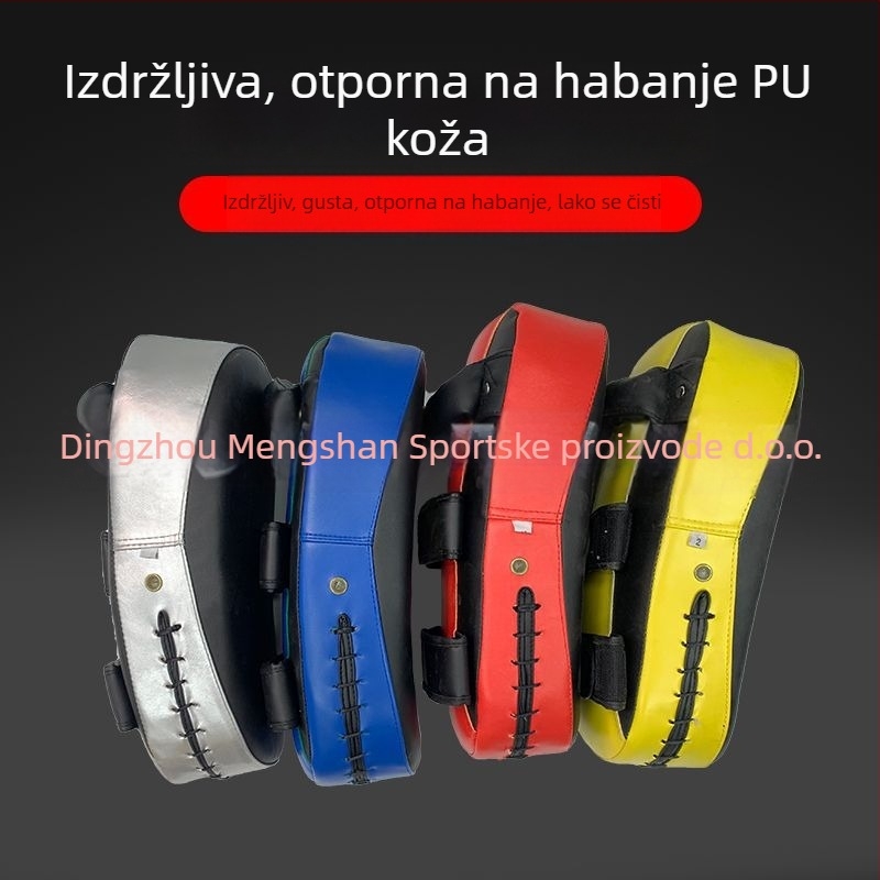 Zakrivljena ciljana ploha za trening boksa, Muay Thai i Taekwondo – PU materijal, model 40, težina 400 g, vertikalni stil