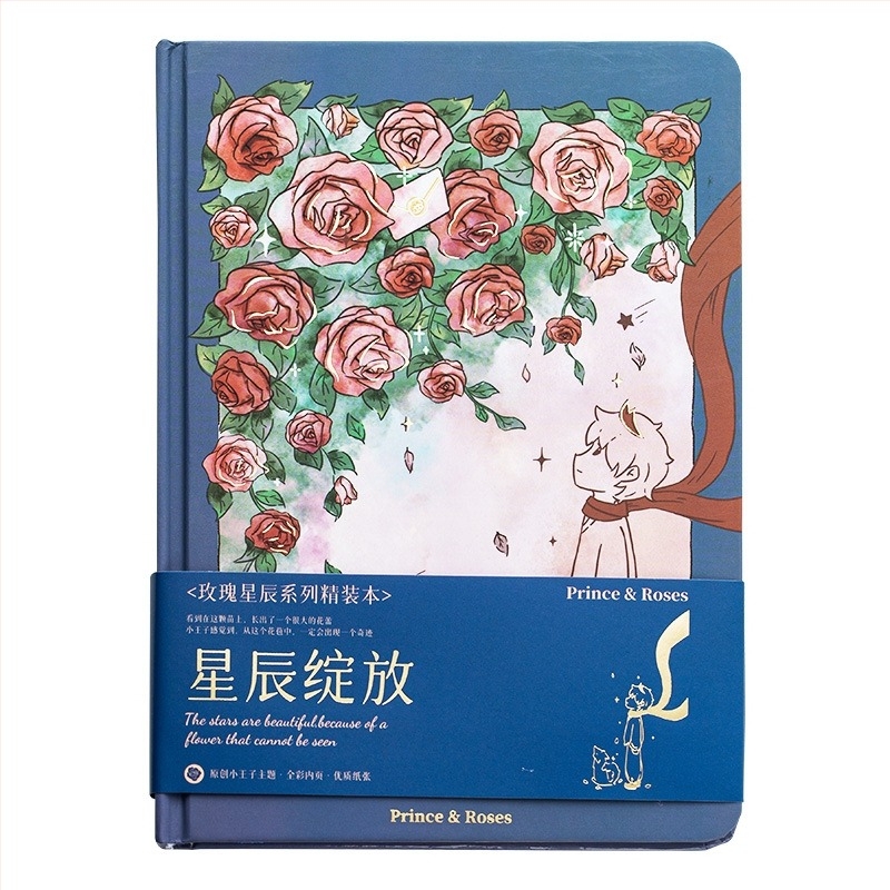 Rose Star Series bilježnica s kreativnim ilustracijama, ljepilo povezivanje, 196 stranica, papir za pisanje, papirnata korica