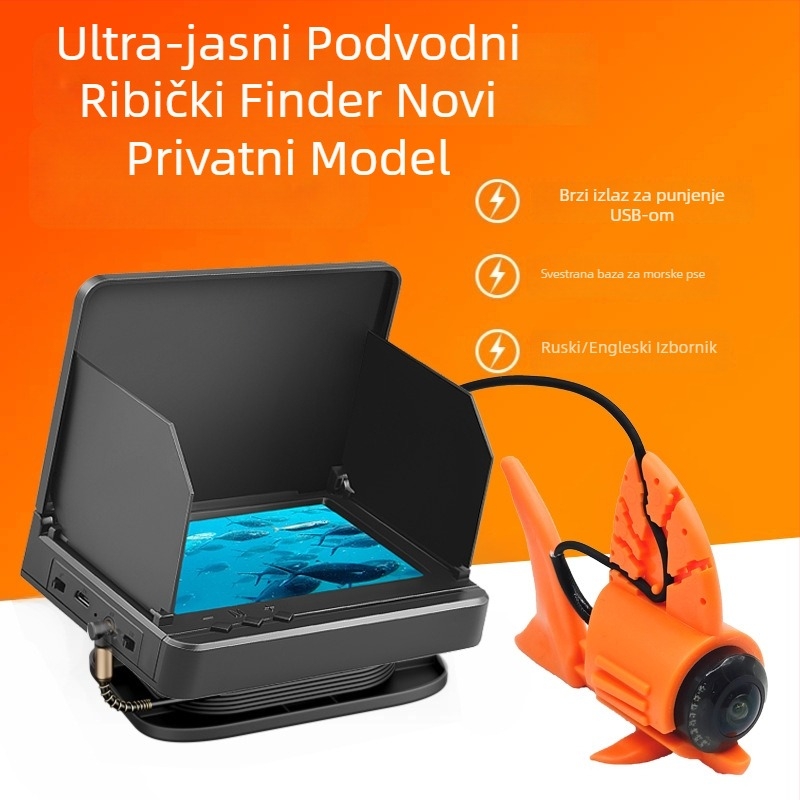 Podvodna kamera za ribolov visoke razlučivosti (dubina 0,6–30 m; litijeva baterija)