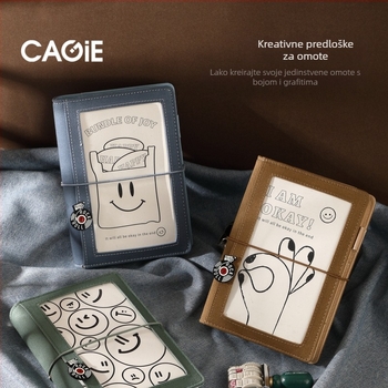 CAGIE Prijenosni dnevnik s podijeljenim listovima – platnene korice, papir 120 g, 100–200 stranica