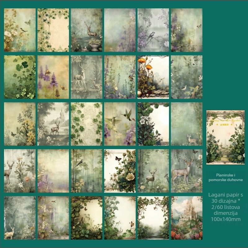 Set bilježnica umjetničkog dnevnika s pozadinskim kolažom, materijalni papir, 60 listova, marka Early foam, nije ljepilo, IP: Nije dopušteno