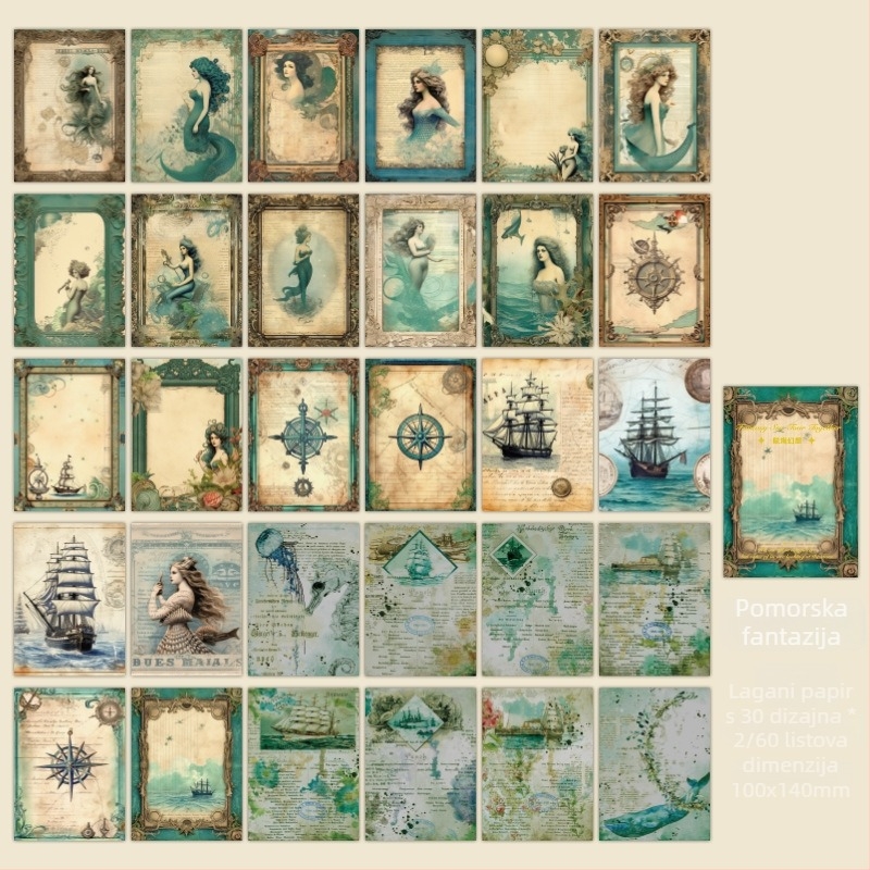 Set bilježnica umjetničkog dnevnika s pozadinskim kolažom, materijalni papir, 60 listova, marka Early foam, nije ljepilo, IP: Nije dopušteno