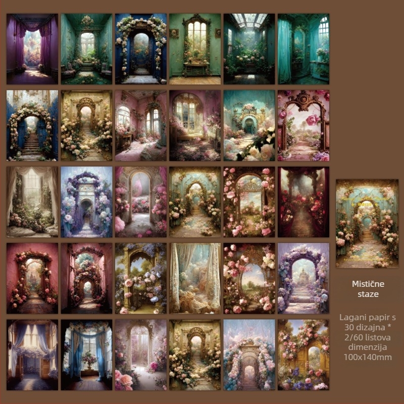 Set bilježnica umjetničkog dnevnika s pozadinskim kolažom, materijalni papir, 60 listova, marka Early foam, nije ljepilo, IP: Nije dopušteno