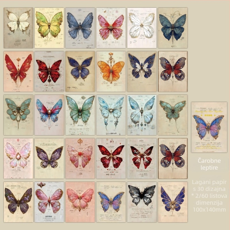 Set bilježnica umjetničkog dnevnika s pozadinskim kolažom, materijalni papir, 60 listova, marka Early foam, nije ljepilo, IP: Nije dopušteno