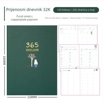 Zapisnik s ilustracijama i 365-dnevnim planiranjem, 50–100 stranica