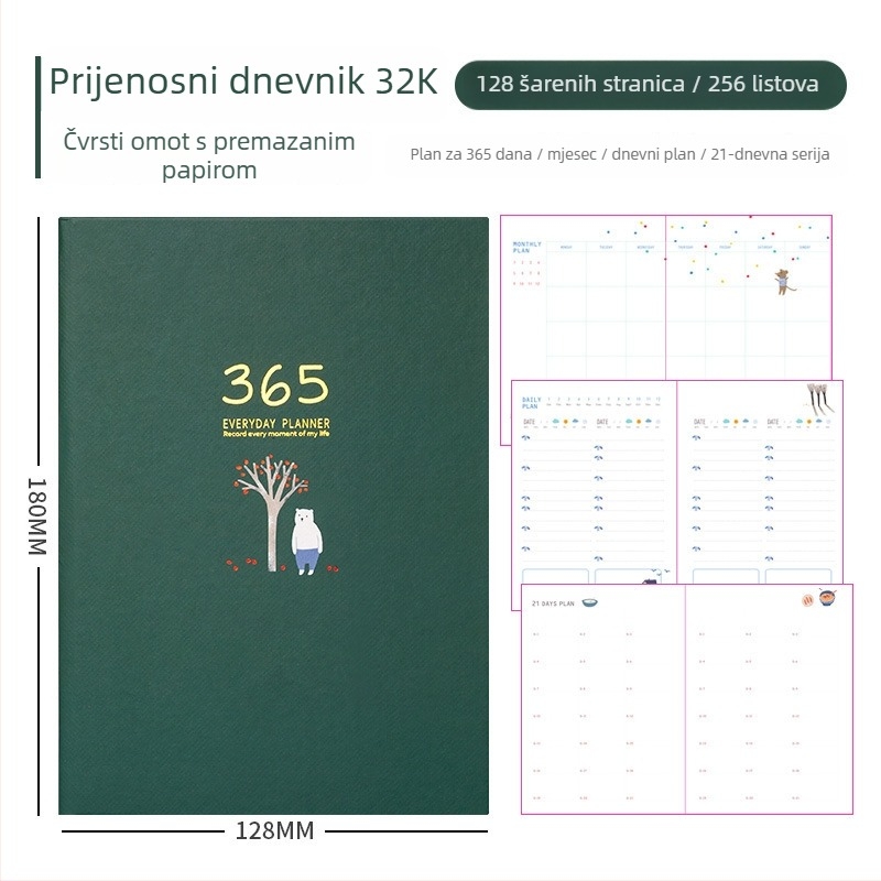 Zapisnik s ilustracijama i 365-dnevnim planiranjem, 50–100 stranica
