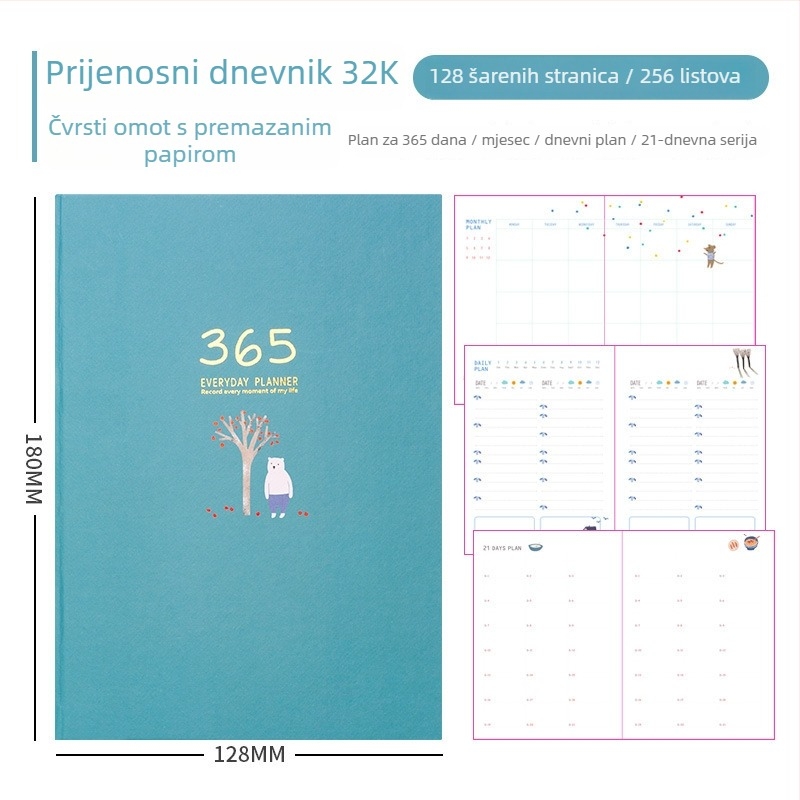 Zapisnik s ilustracijama i 365-dnevnim planiranjem, 50–100 stranica