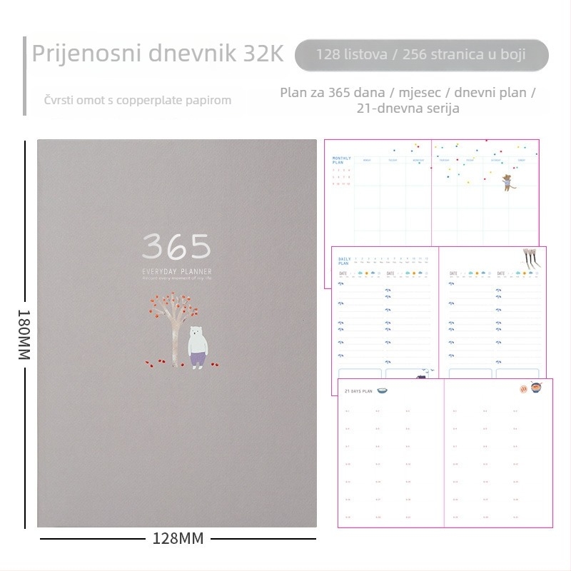 Zapisnik s ilustracijama i 365-dnevnim planiranjem, 50–100 stranica