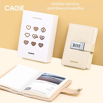 bilježnica CAGIE/kajie s PU koricom, linijsko uvezivanje, 256 stranica, papir 100 g sirove drvene mase, poslovni uredski stil