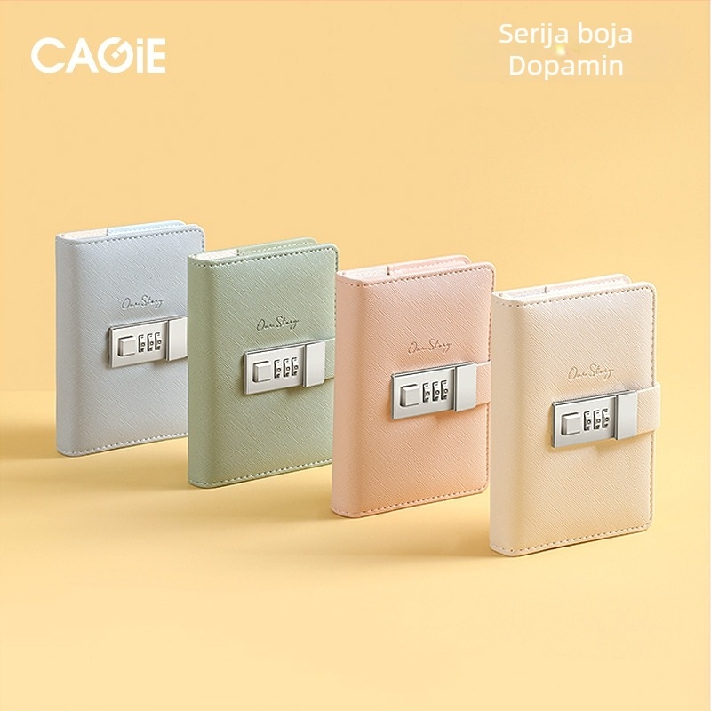 bilježnica CAGIE/kajie s PU koricom, linijsko uvezivanje, 256 stranica, papir 100 g sirove drvene mase, poslovni uredski stil