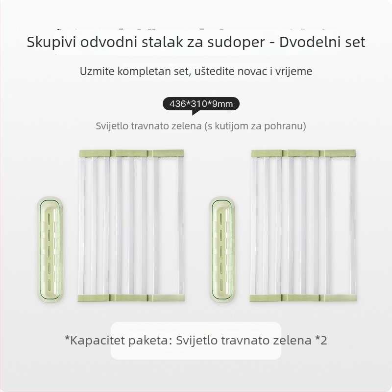 Sklopiva polica za sušenje posuđa za sudoper, silikon, podni stalak KE026