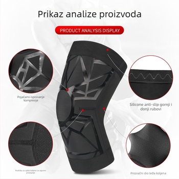 Sportski koljeni zaštitnici s kompresijom i zaštitom od udara — za košarku, SBR + prozračna mreža, silikonske protivklizne rubove, šivanje četiri igle šest niti