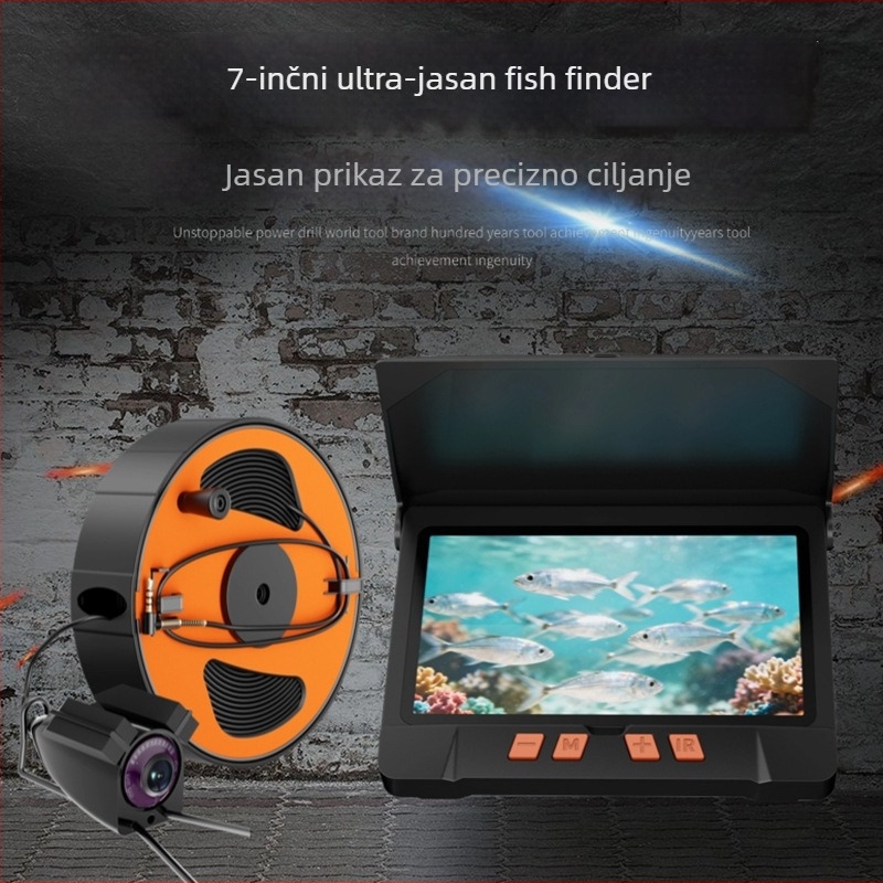 Podvodni echolot za ribolov s HD slikom, noćnim vidom, mjerenjem temperature i kamerom za dubinsko slikanje; raspon dubine 0,6–500 m