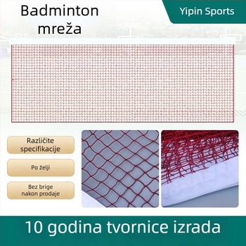 Badminton mreža za unutarnju i vanjsku uporabu – prijenosna, izdržljiva mreža od polipropilena, rubovi od najlona ili čeličnog užeta, podesiva duljina