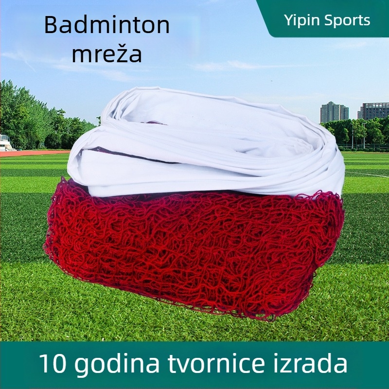 Badminton mreža za unutarnju i vanjsku uporabu – prijenosna, izdržljiva mreža od polipropilena, rubovi od najlona ili čeličnog užeta, podesiva duljina