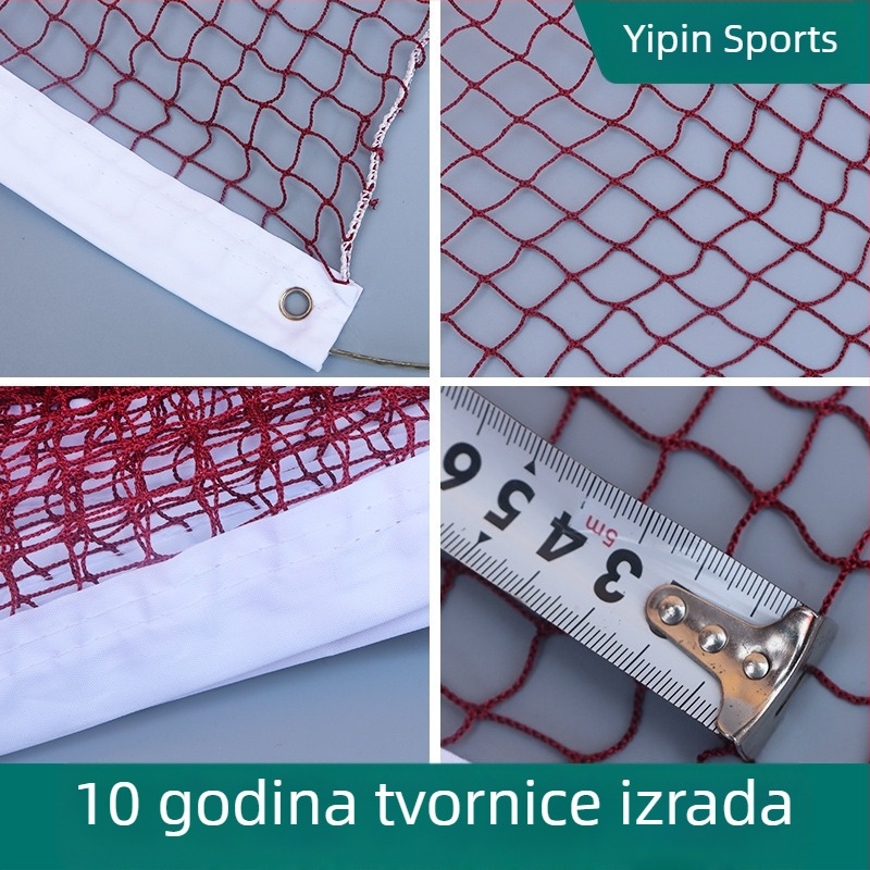 Badminton mreža za unutarnju i vanjsku uporabu – prijenosna, izdržljiva mreža od polipropilena, rubovi od najlona ili čeličnog užeta, podesiva duljina