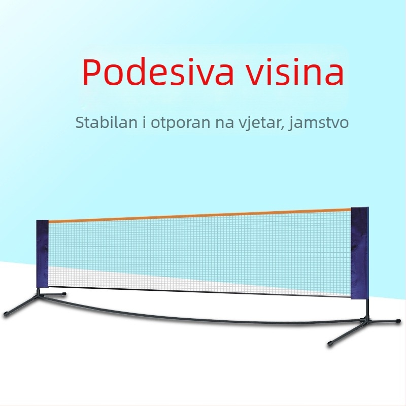 Prijenosni mrežni stalak za badminton s kolonom, sklopiv i demontiran; Wind brand; pogodan za badminton i tenis; mogućnost prilagođene obrade