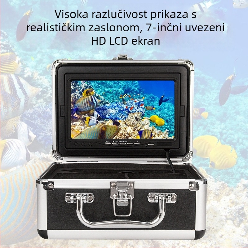 7-inčni vodootporni ribolovni endoskop s 120° vidnim kutem, IP66, radna duljina 1000 mm, rezolucija 200 piksela