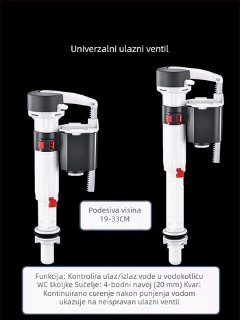 Set ventila za ispiranje od 3 inča za monoblok WC šolju s velikim promjerom odvodnog ventila i debelim odvodenim cijevima