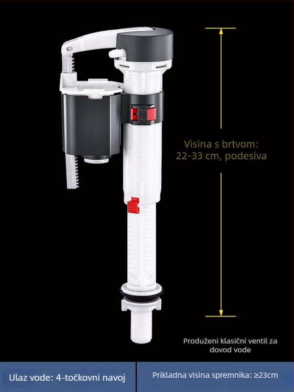 Set ventila za ispiranje od 3 inča za monoblok WC šolju s velikim promjerom odvodnog ventila i debelim odvodenim cijevima