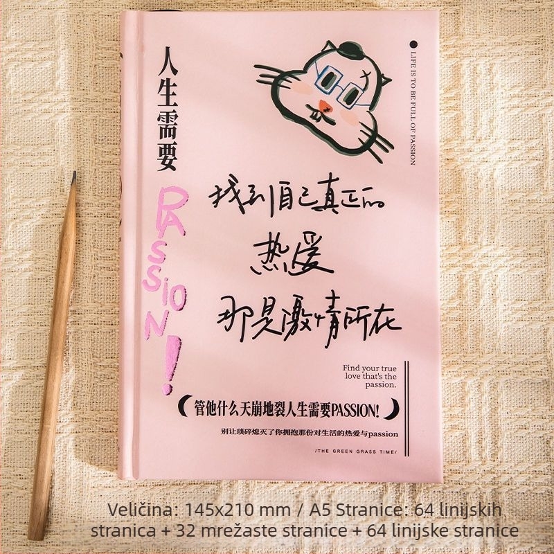 Bilježnica s nitnim uvezom, Daolin papir, unutarnji papir 100 g, 100–200 stranica, kreativni stil.