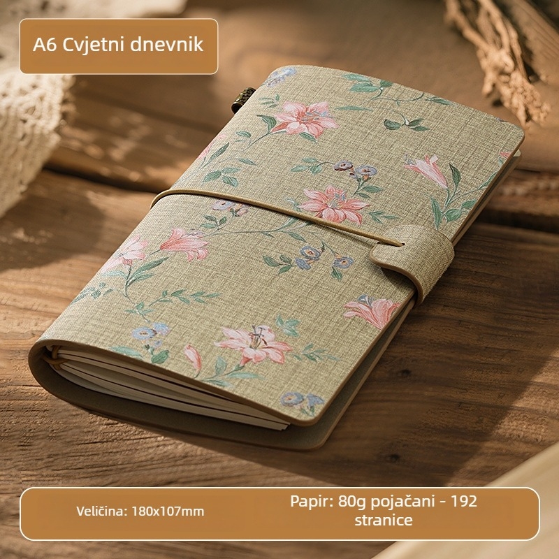 Notes s PU omotom i kopčom; Kreativan stil, unutarnji papir od drvne celuloze 100 g, 200–300 stranica