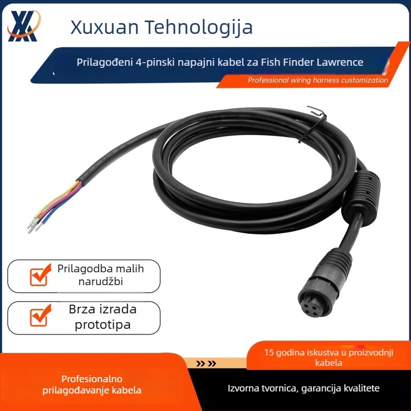 Prošireni kabel za napajanje s 4 pinova, model Z108-A, bakreno jezgro, 4-pinski, UL certificirano