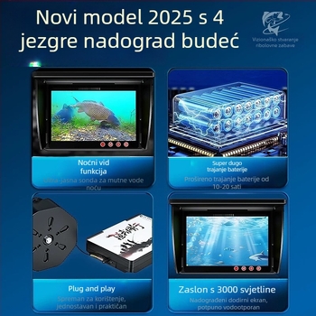Podvodna HD kamera za ribolov s vizualnim prikazom, DC 10–18V napajanje, dubina 0,6–500 m