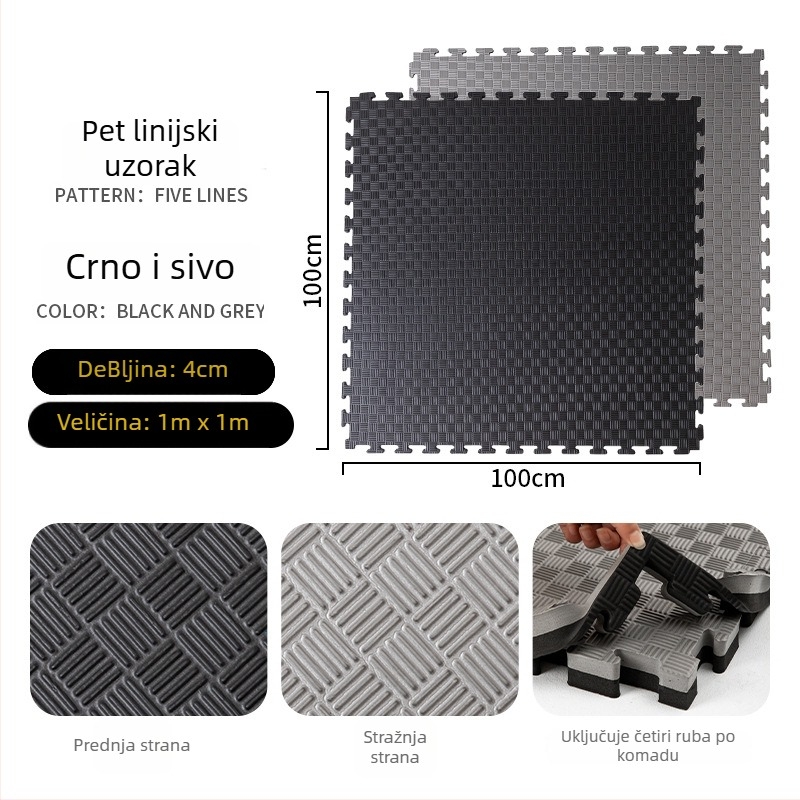 Podna prostirka za teretanu za trening borilačkih vještina, boksa i Taekwondo te ples • pjena • kvadratni oblik • periva