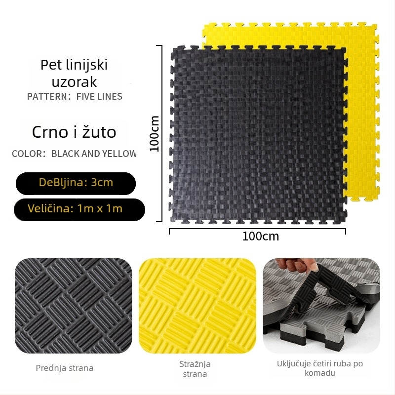 Podna prostirka za teretanu za trening borilačkih vještina, boksa i Taekwondo te ples • pjena • kvadratni oblik • periva