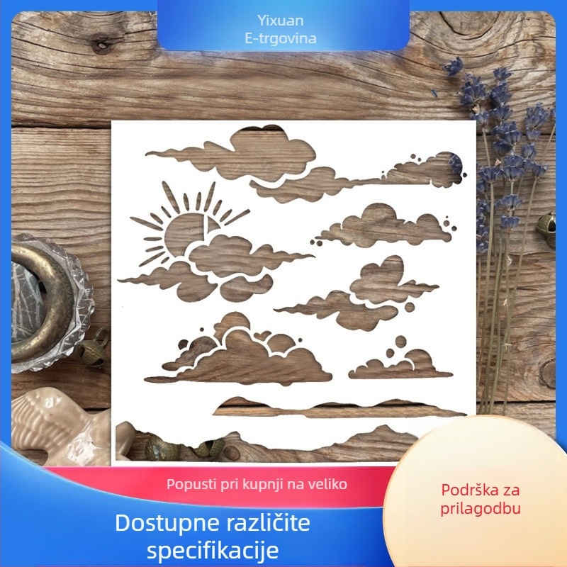 Set šablona za DIY zidnu umjetnost s šupljim šablonama za maskiranje spreja – Materijal: smola; Postup: skulptura; IP ovlaštenje: Ne; Privatna marka: Ne