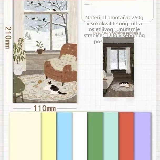 Notebook za putovanja s uljem – sladak DIY, prijenosan; Uvez: francuski preklop; Unutarnji materijal: originalna drvena pulpa; Stranice: 1–50