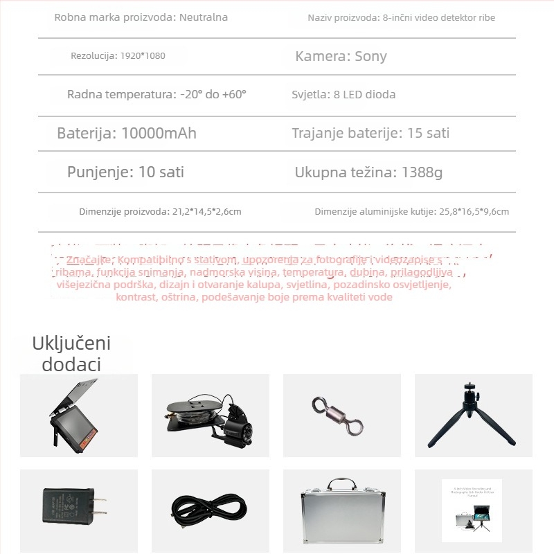 Podvodna HD kamera za ribolov – vizualni set za praćenje riba