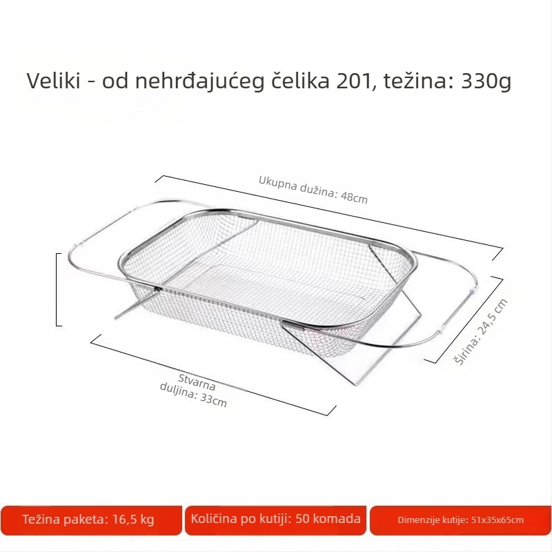 Koš za odvod vode od nehrđajućeg čelika 201, debeli dizajn, izvlačni, za jedan sudoper, pranje povrća u kuhinji