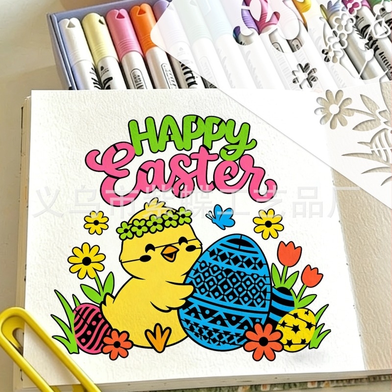 Šablona za crtanje za crtani zeko – PET šablona, model SJX-176, marka Yiwu City Purple Butterfly Crafts Factory